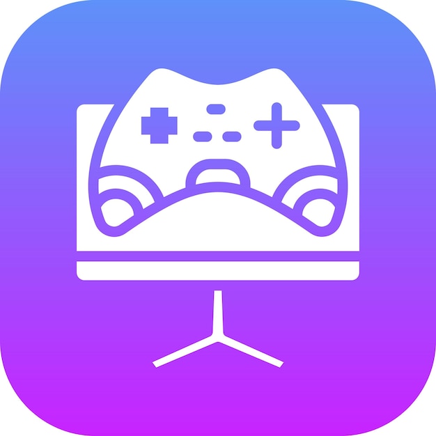 a blue and purple logo with a white controller with a cross on it