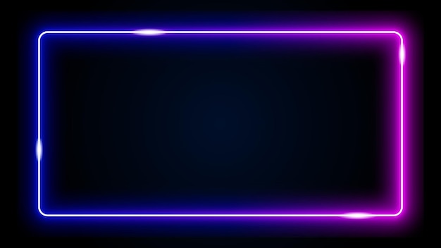 Vector blue and purple neon frame