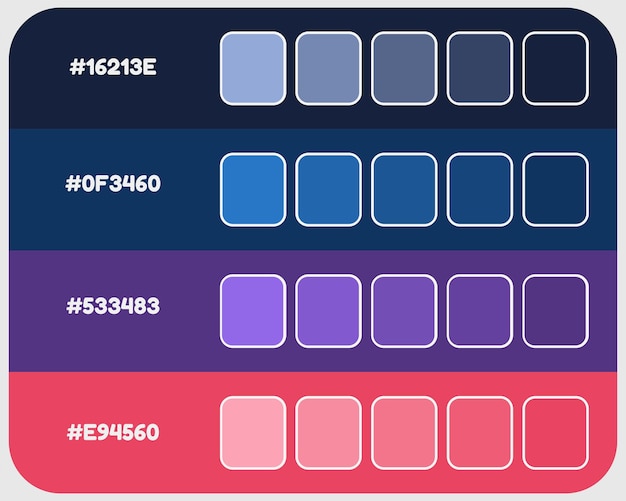 Blue purple pink color palette vector dark colors catalog rgb pantone colors colour matching