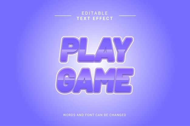 Blue purple round play game text effect