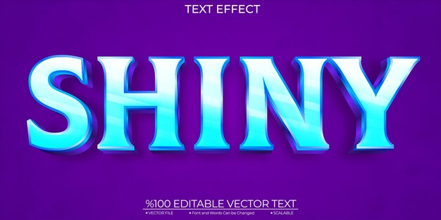 Blue and purple shiny editable and scalable template vector text effect