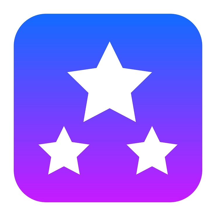 Vector a blue and purple square with stars and a blue and purple square with a white background