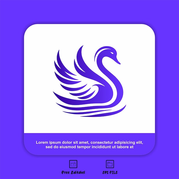 a blue and purple tablet with a swan on it