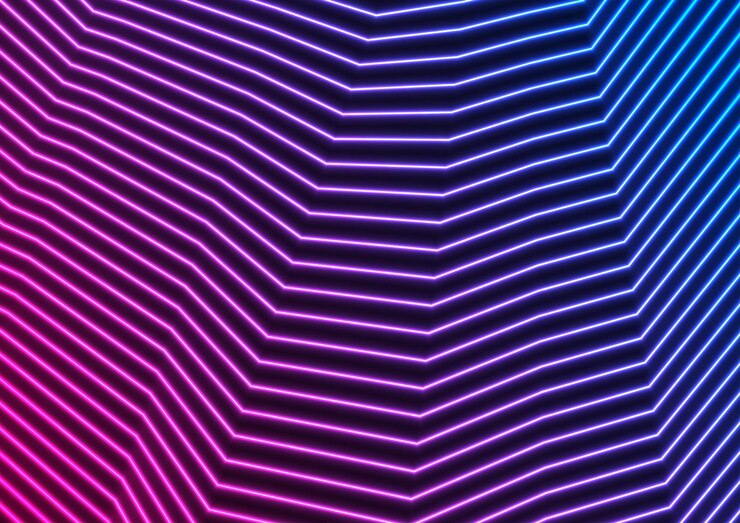 Vector blue purple tech geometric neon lines abstract background