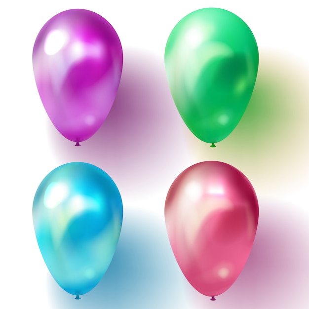 Blue, purple or violet, green and red balloon