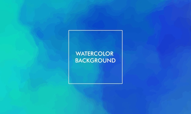 A blue and purple watercolor background with a square in the middle