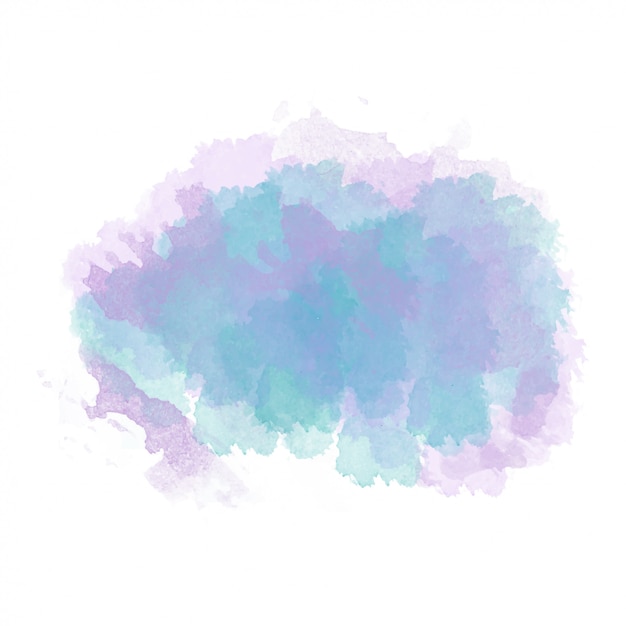 Blue  and purple watercolor painted stain isolated