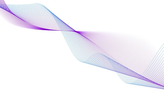 배경 또는 프레젠테이션을 위해 그라디언트 색을 가진 파란색 보라색과 색 추상 라인 배경