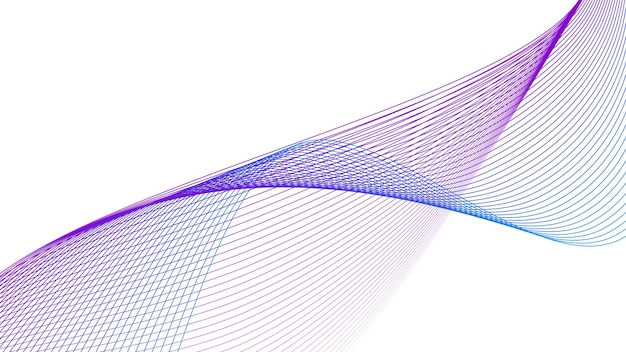 배경 또는 프레젠테이션을 위해 그라디언트 색을 가진 파란색 보라색과 색 추상 라인 배경