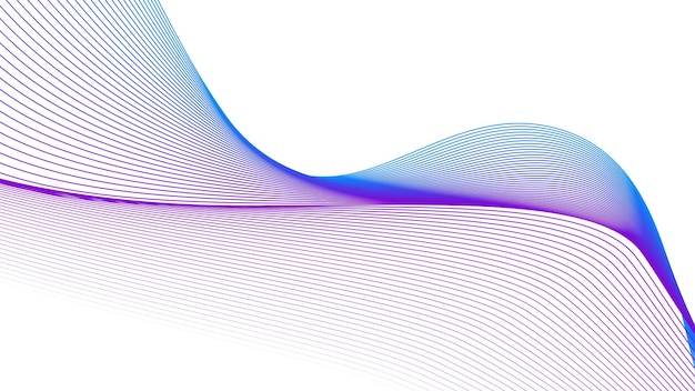 背景またはプレゼンテーションのためのグラデーション色の青い紫と白の抽象的なラインの背景