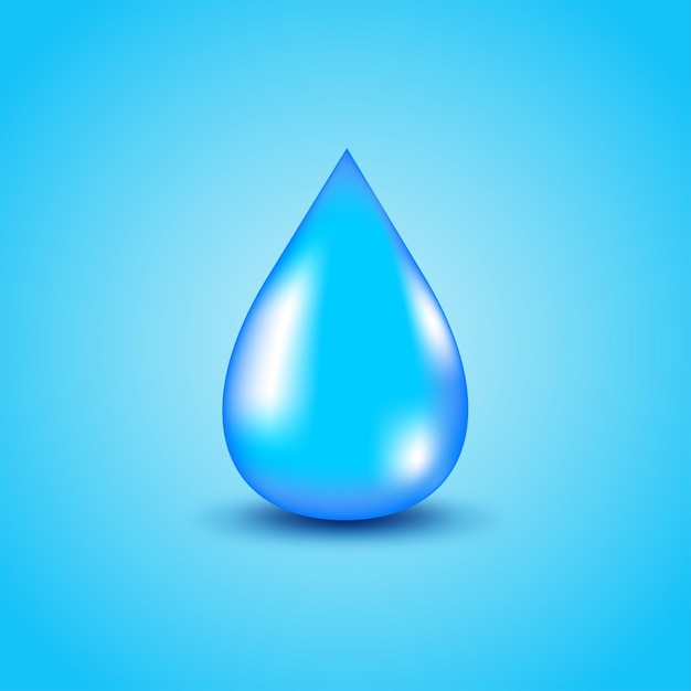 Vector blue realistic water drop for world water day