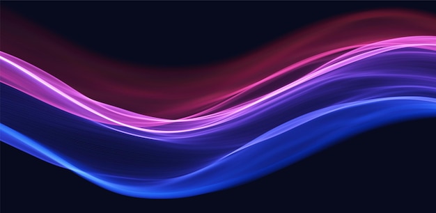 Onda astratta blu e rossa disegno della linea magica elemento di movimento della curva di flusso illustrazione ondulata al neon