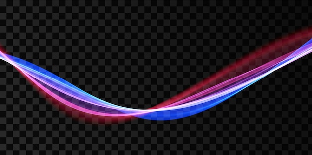 Blue and red abstract wave Magic line design Flow curve motion element