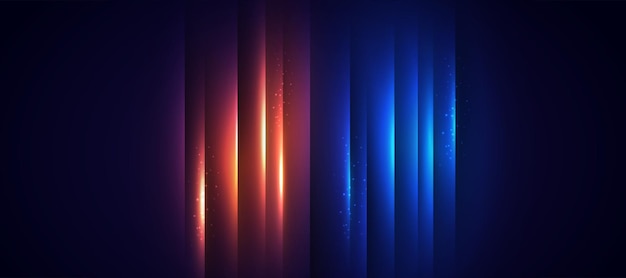 モーションネオンライト効果のある青と赤の背景