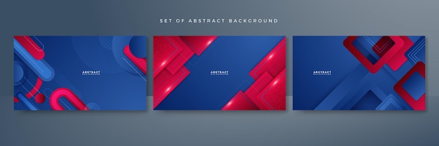 Blue red banner geometric shapes abstract modern technology background design Vector abstract graphic presentation design banner pattern background web template