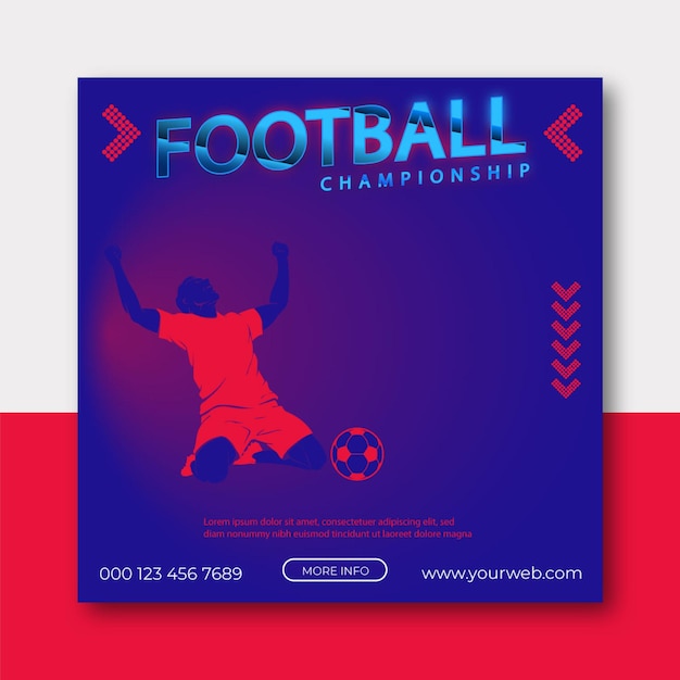 a blue and red box with the words football league on it