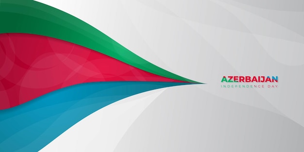Blue red and green abstract design with white background for Azerbaijan Independence day design