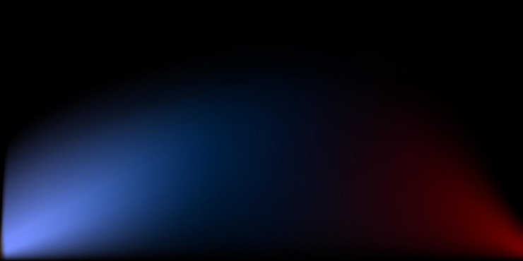 Vector a blue and red light is shown with a red and blue light