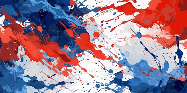 Blue and red paint splashes abstract vector background
