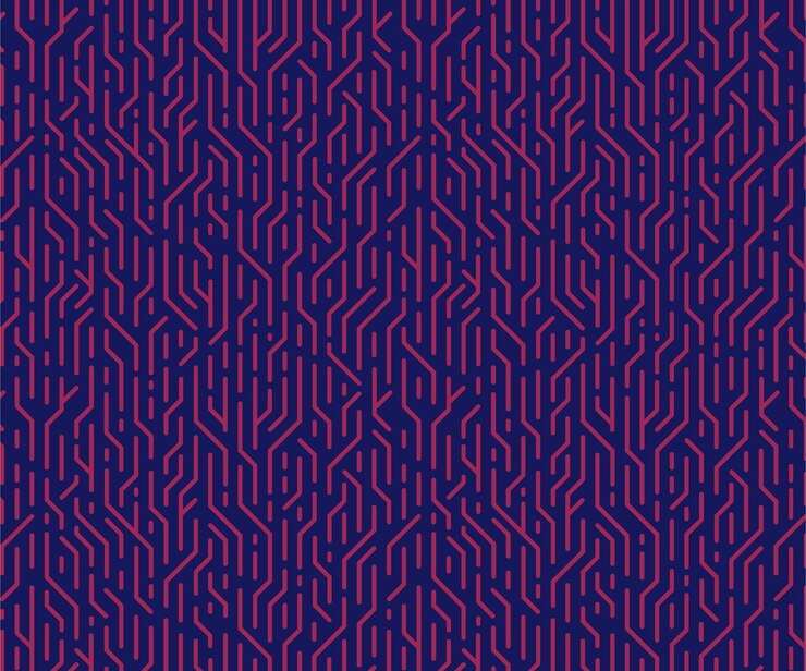 Vector a blue and red pattern with lines that are red and black.