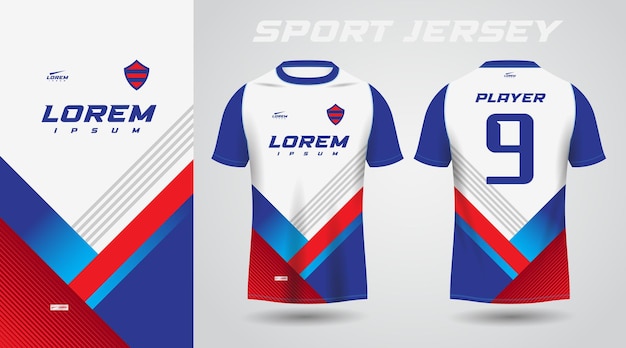 blue red shirt sport jersey design