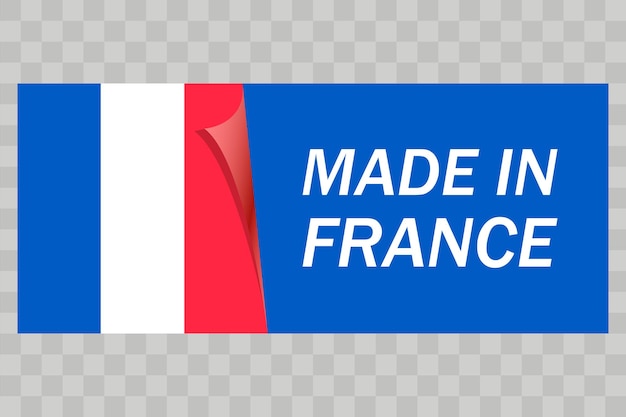 Vettore un logo blu, rosso e bianco che dice made in france.