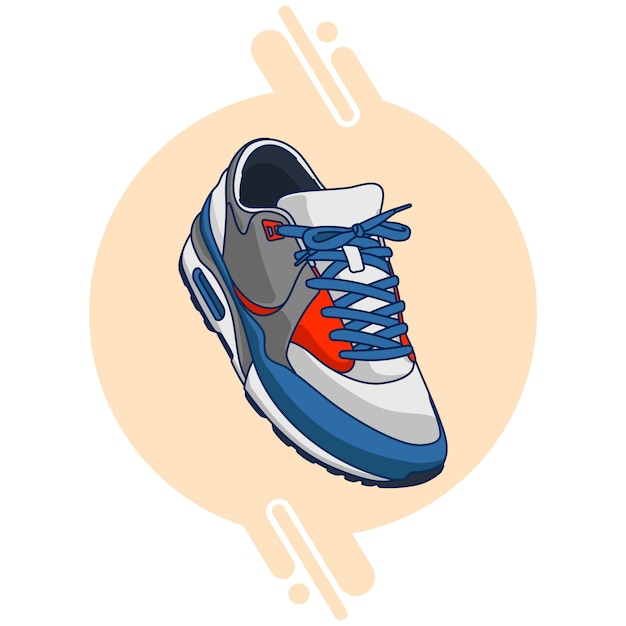 Vector blue red white sneakers