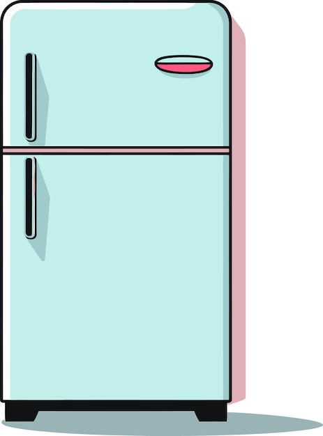 a blue refrigerator with a red light on the top