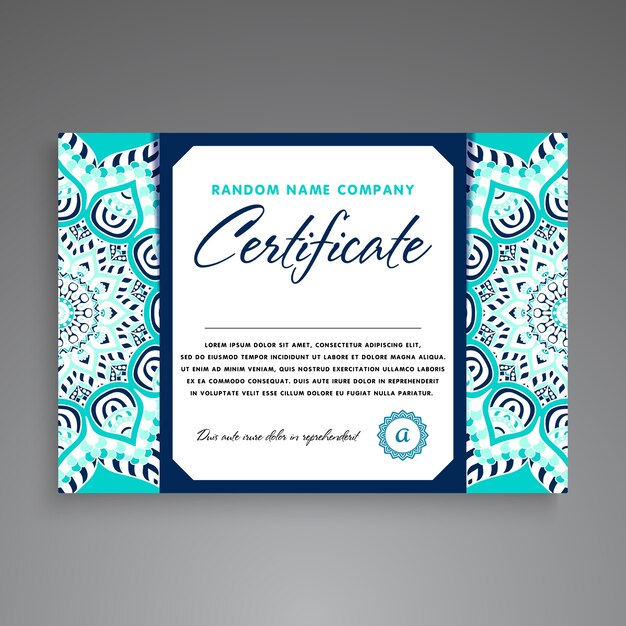 Blue retro certificate