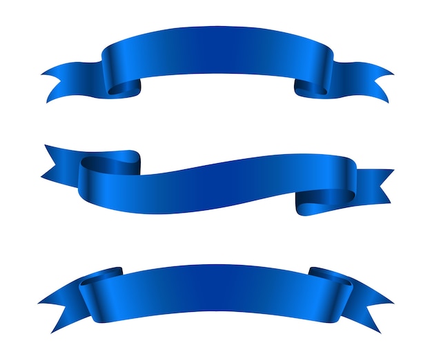 Vector blue ribbon banners