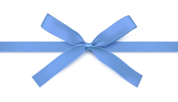 Vector blue ribbon and bow isolated vector decoration for gift cards for gift boxes or christmas illustrations