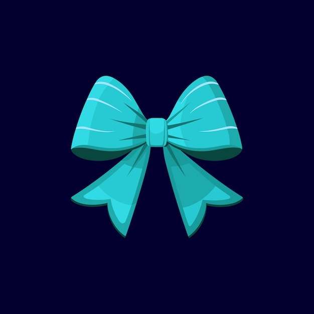 Vector blue ribbon bow