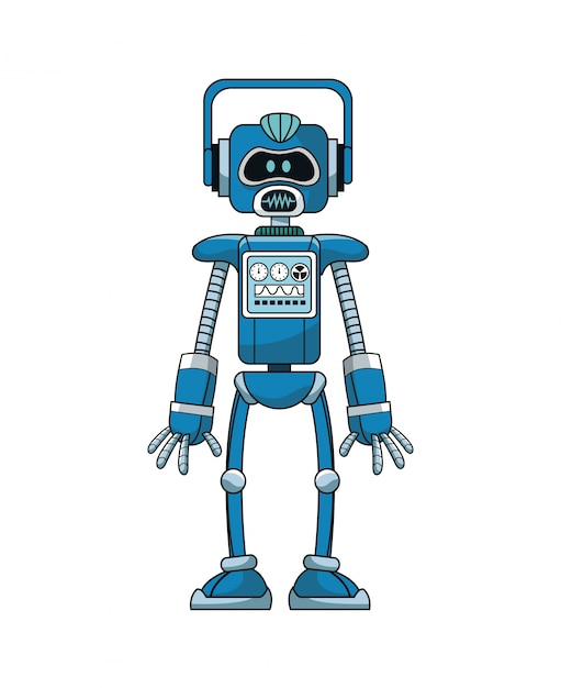 Синий робот интеллекта искусственный