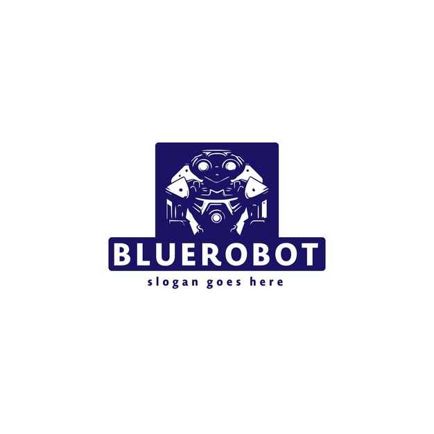 Vector blue robot vector logo design