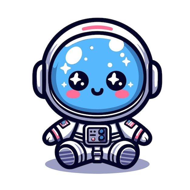 Vector a blue robot with headphones and a white background