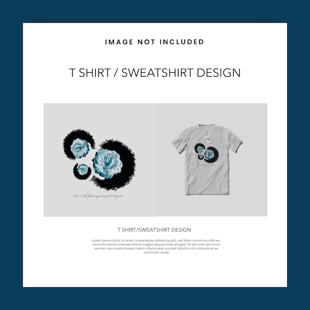 Blue Rose T shirt Design Vector