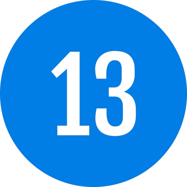 Blue round number icons