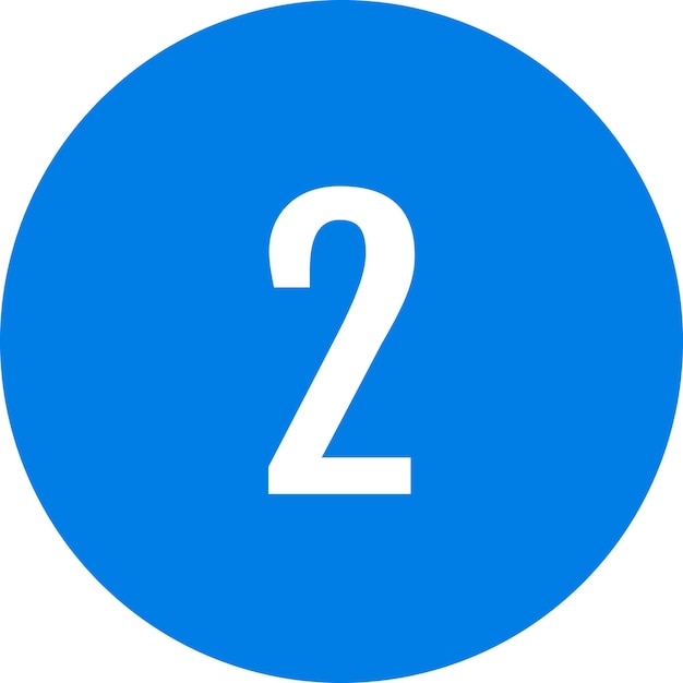 Blue round number icons