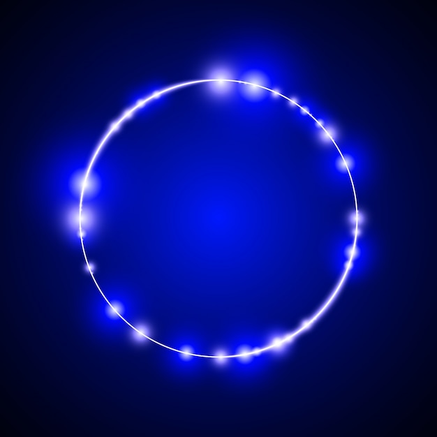 Blue rounded light glowing