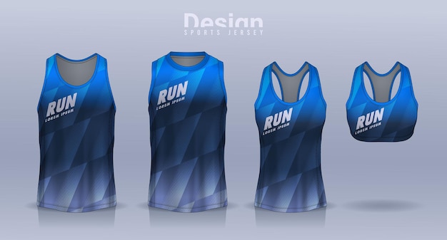 Blue Running Sports Jersey Design Collection