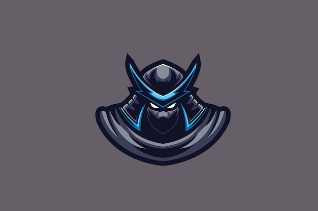 Vector blue samurai e sports-logo