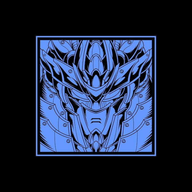 blue samurai logo in square shape