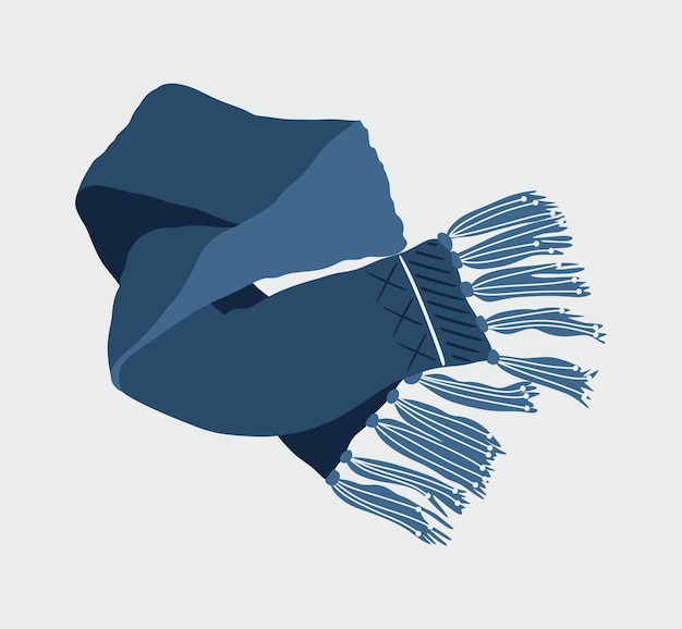 blue scarf isolated on gray vector illustration