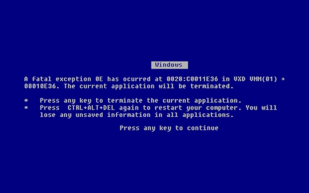 Vettore blue screen of death (bsod).