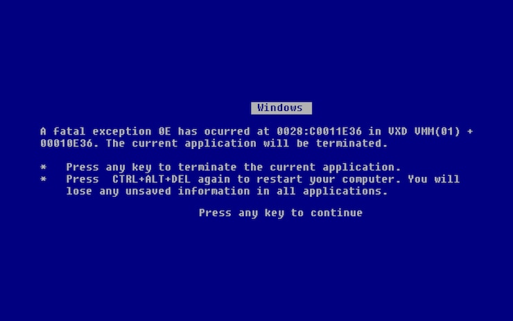 Vector blue screen of death (bsod). 