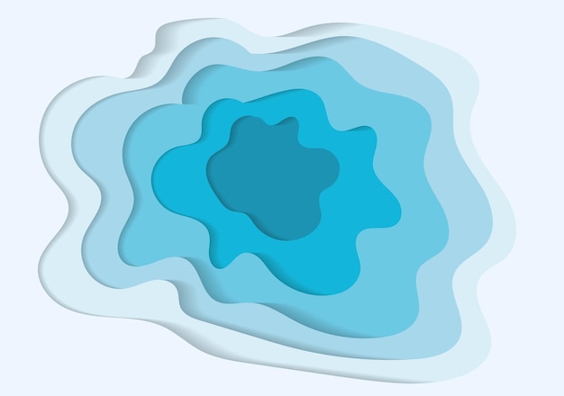 blue sea wave papercut background template