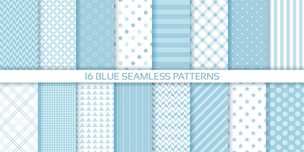 Blue seamless pattern Scrapbook backgrounds Vector illustration