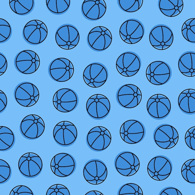 Blue seamless pattern with blue beachball