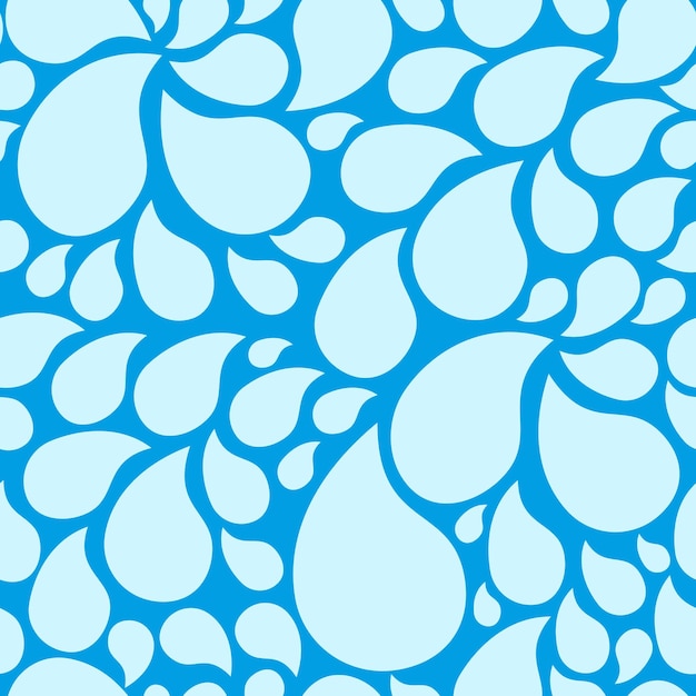 Vector blue seamless pattern with drops
