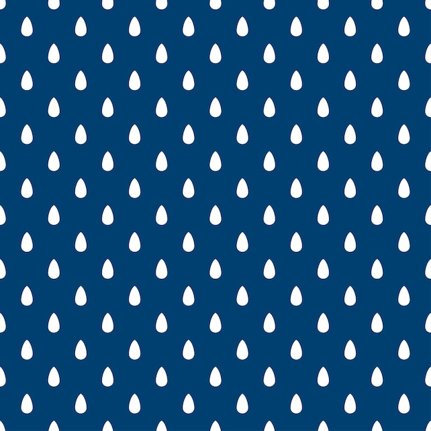 Vector blue seamless pattern with white raindrops.